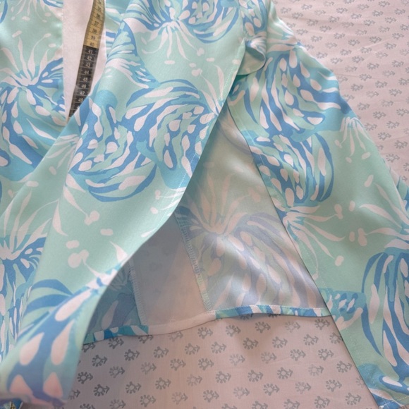 NWT Lilibridge Blue Tropics Beach Midi Dress - Picture 8 of 8